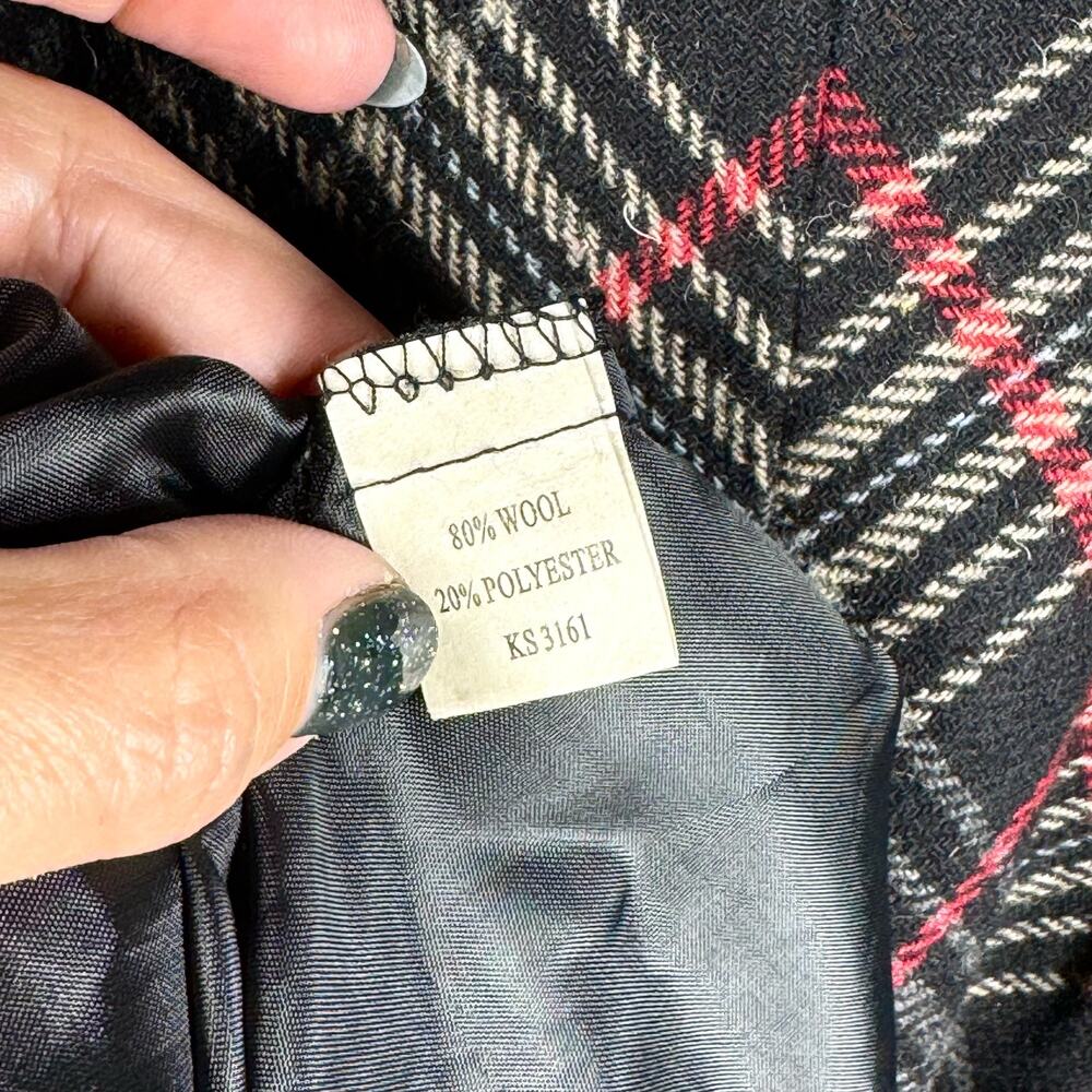 MONO B Plaid Skirt Womens L Wool Blend Classic Preppy Minimalist Winter Fall - Picture 7 of 11